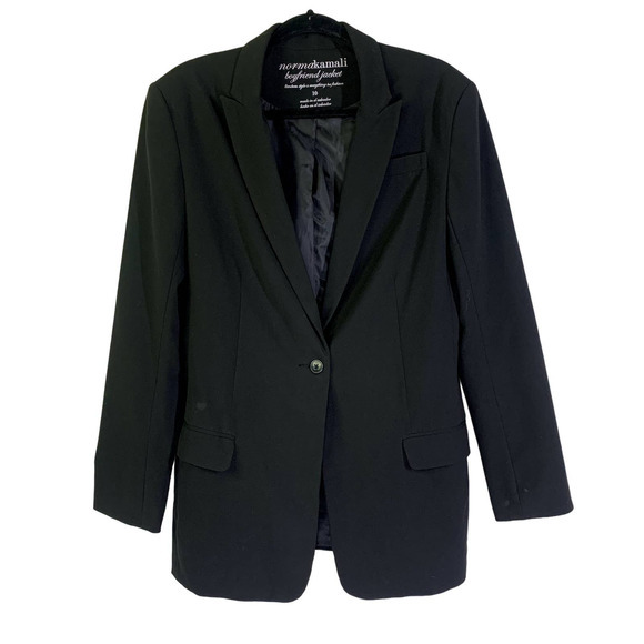 NORMA KAMALI Black Boyfriend Cut Blazer Jacket - Picture 2 of 16
